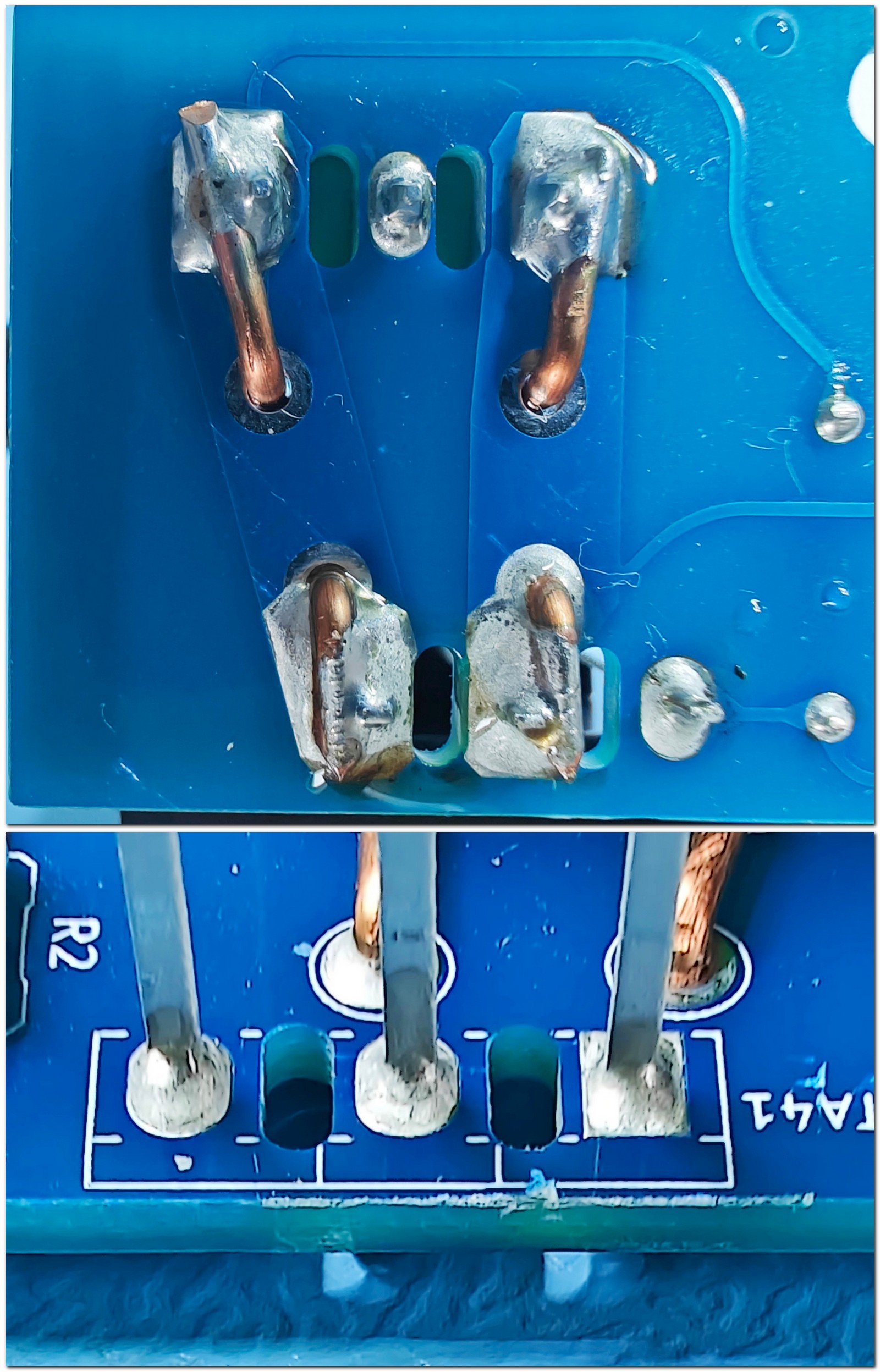 Triac et connecteur soudés